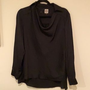 Cowl neck satin blouse